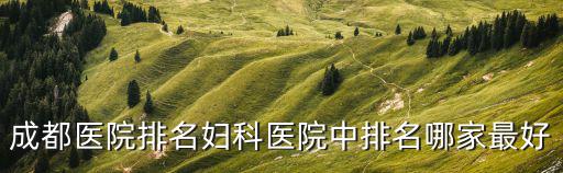 成都醫院排名婦科醫院中排名哪家最好