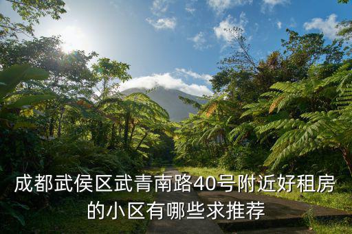 成都武侯區武青南路40號附近好租房的小區有哪些求推薦