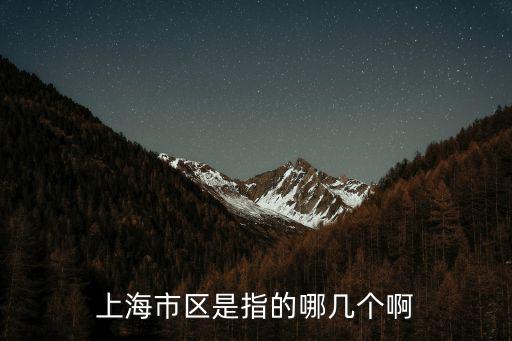 上海市區是指的哪幾個啊