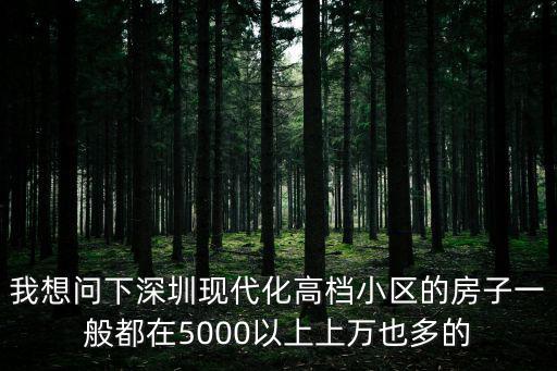 我想問下深圳現代化高檔小區的房子一般都在5000以上上萬也多的