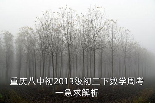 重慶八中初2013級初三下數學周考一急求解析