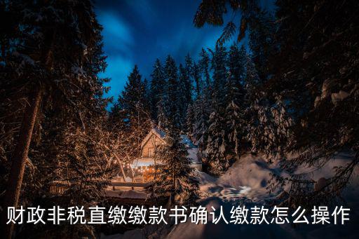 財(cái)政非稅直繳繳款書確認(rèn)繳款怎么操作