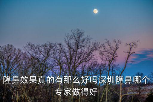 隆鼻效果真的有那么好嗎深圳隆鼻哪個專家做得好