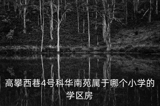 高攀西巷4號(hào)科華南苑屬于哪個(gè)小學(xué)的學(xué)區(qū)房