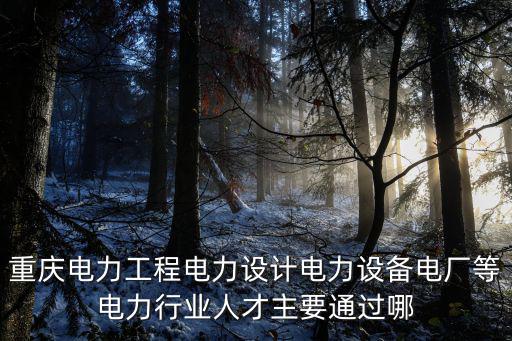重慶電力工程電力設計電力設備電廠等電力行業人才主要通過哪