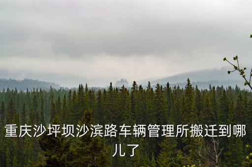 重慶沙坪壩沙濱路車輛管理所搬遷到哪兒了