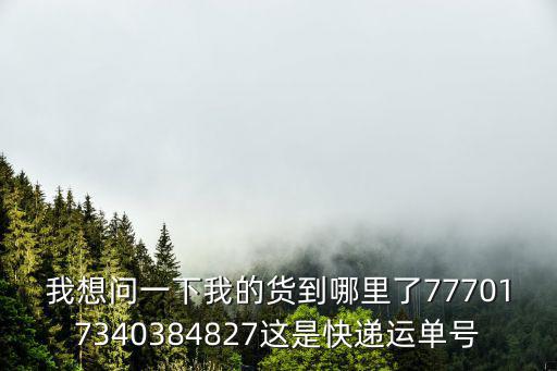 我想問一下我的貨到哪里了777017340384827這是快遞運單號