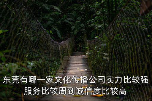 東莞有哪一家文化傳播公司實力比較強服務比較周到誠信度比較高