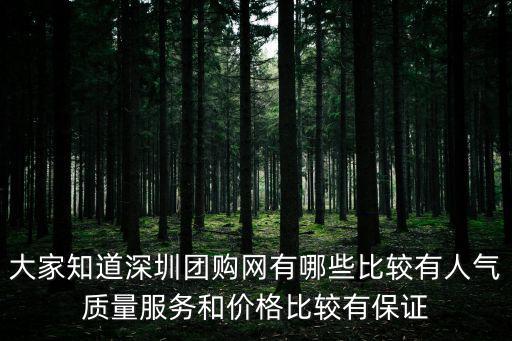 大家知道深圳團購網有哪些比較有人氣質量服務和價格比較有保證
