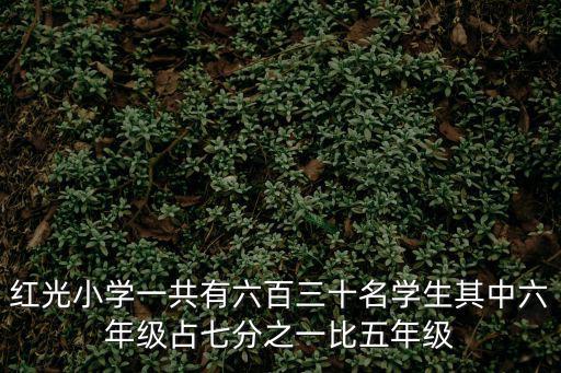 紅光小學一共有六百三十名學生其中六年級占七分之一比五年級