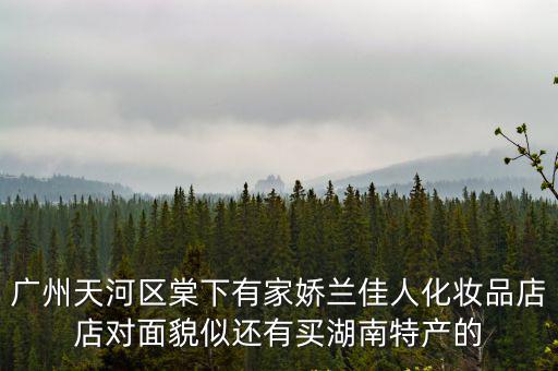 廣州天河區棠下有家嬌蘭佳人化妝品店店對面貌似還有買湖南特產的