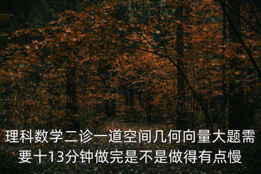 理科數學二診一道空間幾何向量大題需要十13分鐘做完是不是做得有點慢
