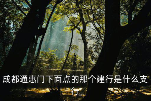 成都通惠門下面點的那個建行是什么支行
