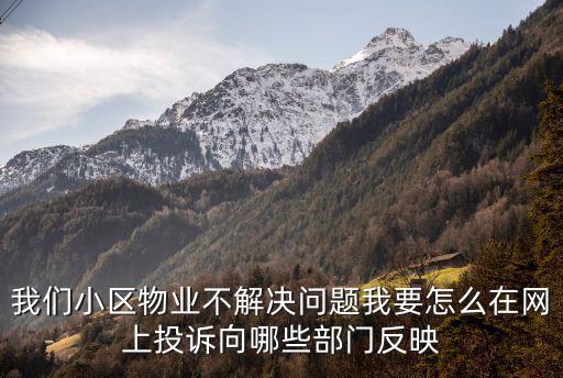 我們小區物業不解決問題我要怎么在網上投訴向哪些部門反映