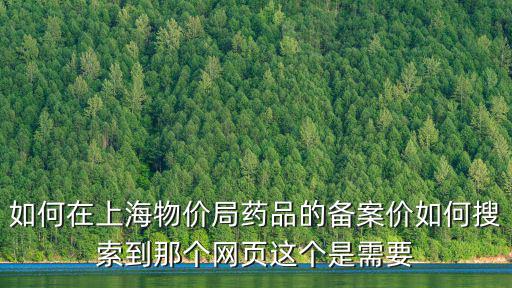 如何在上海物價(jià)局藥品的備案價(jià)如何搜索到那個(gè)網(wǎng)頁這個(gè)是需要