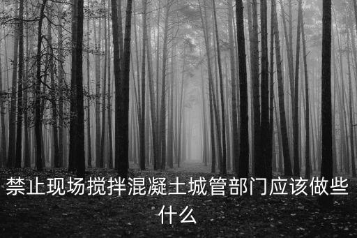 禁止現場攪拌混凝土城管部門應該做些什么