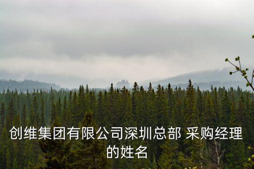 創維集團有限公司深圳總部 采購經理的姓名