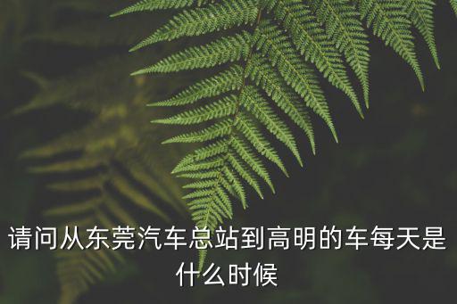 請問從東莞汽車總站到高明的車每天是什么時候