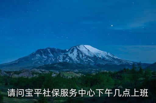 請問寶平社保服務中心下午幾點上班