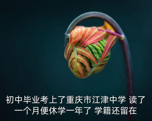 初中畢業(yè)考上了重慶市江津中學(xué) 讀了一個月便休學(xué)一年了 學(xué)籍還留在