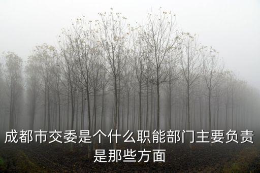 成都市交委是個什么職能部門主要負責是那些方面