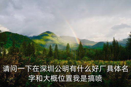請問一下在深圳公明有什么好廠具體名字和大概位置我是搞噴