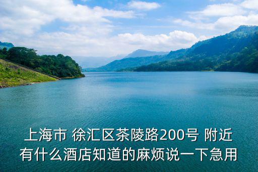 上海市 徐匯區茶陵路200號 附近有什么酒店知道的麻煩說一下急用