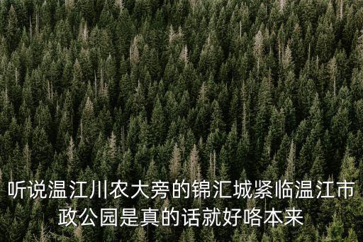 聽說溫江川農大旁的錦匯城緊臨溫江市政公園是真的話就好咯本來
