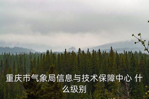 重慶市氣象局信息與技術保障中心 什么級別