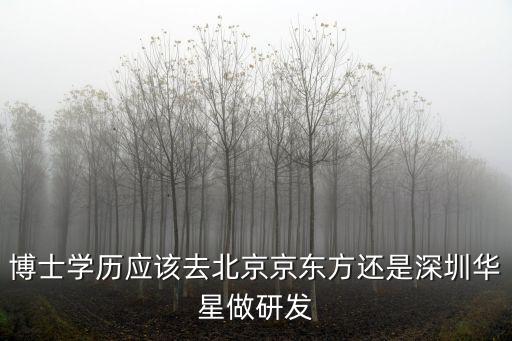 京東深圳研發(fā)，博士學(xué)歷應(yīng)該去北京京東方還是深圳華星做研發(fā)