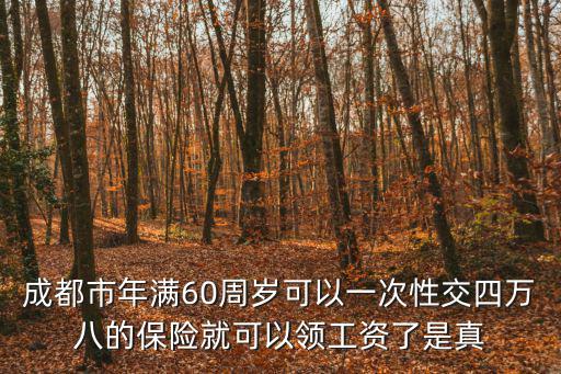 成都市年滿60周歲可以一次性交四萬八的保險(xiǎn)就可以領(lǐng)工資了是真