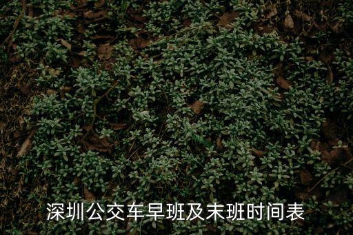 深圳公交車早班及末班時間表