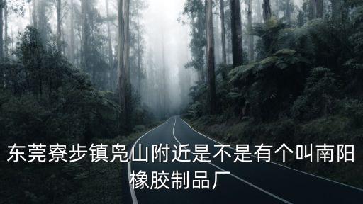東莞寮步鎮(zhèn)鳧山附近是不是有個叫南陽橡膠制品廠