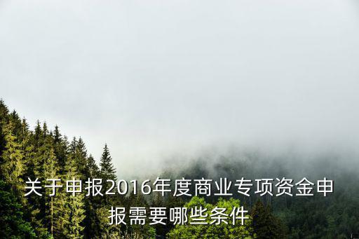 關(guān)于申報2016年度商業(yè)專項資金申報需要哪些條件
