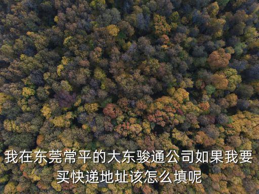 我在東莞常平的大東駿通公司如果我要買快遞地址該怎么填呢
