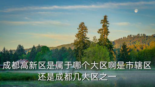 成都市高新區，成都高新區是屬于哪個大區啊是市轄區還是成都幾大區之一
