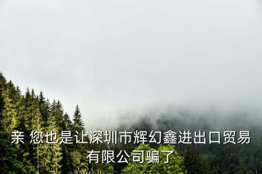 親 您也是讓深圳市輝幻鑫進出口貿易有限公司騙了