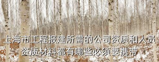 上海市工程報建所需的公司資質和人員資質材料都有哪些必須要攜帶