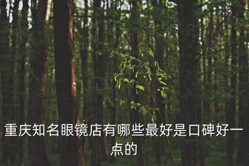 重慶知名眼鏡店有哪些最好是口碑好一點的