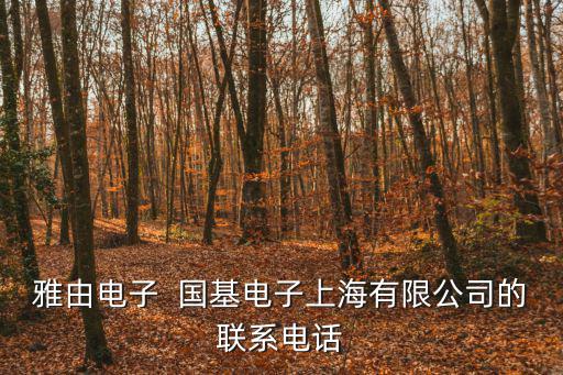 上海市橡電有限公司，雅由電子  國基電子上海有限公司的聯(lián)系電話