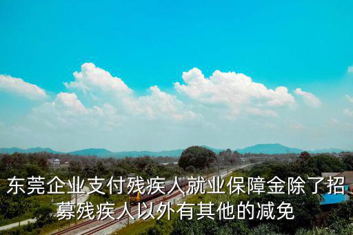 東莞企業(yè)支付殘疾人就業(yè)保障金除了招募殘疾人以外有其他的減免