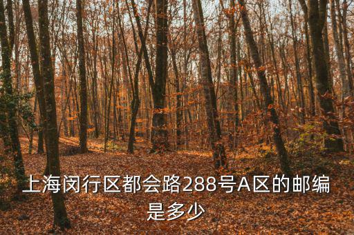 上海閔行區都會路288號A區的郵編是多少