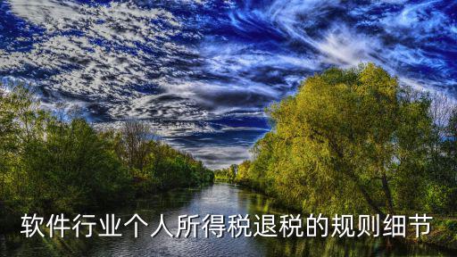 軟件行業(yè)個人所得稅退稅的規(guī)則細節(jié)