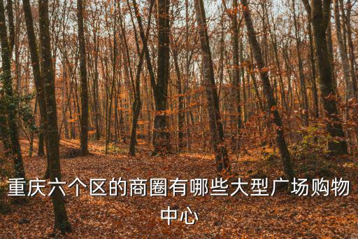 重慶六個區的商圈有哪些大型廣場購物中心
