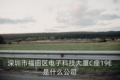 深圳市福田區電子科技大廈C座19E是什么公司