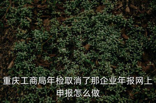 重慶工商局年檢取消了那企業年報網上申報怎么做
