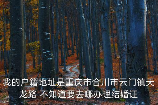 我的戶籍地址是重慶市合川市云門鎮天龍路 不知道要去哪辦理結婚證