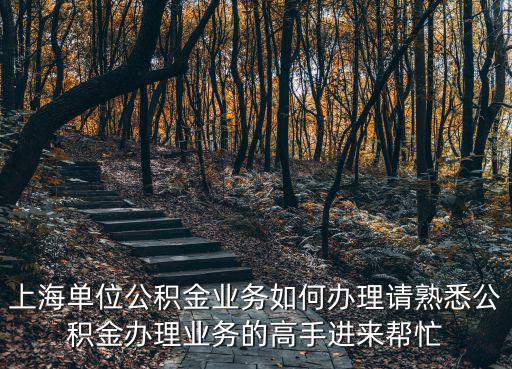 上海單位公積金業務如何辦理請熟悉公積金辦理業務的高手進來幫忙