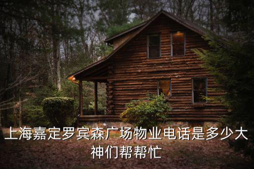 上海嘉定羅賓森廣場物業電話是多少大神們幫幫忙
