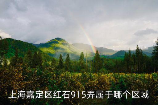 上海嘉定區紅石915弄屬于哪個區域
